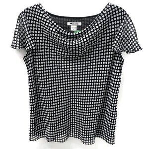 Nygard Collection Black & White Polka Dots Blouse